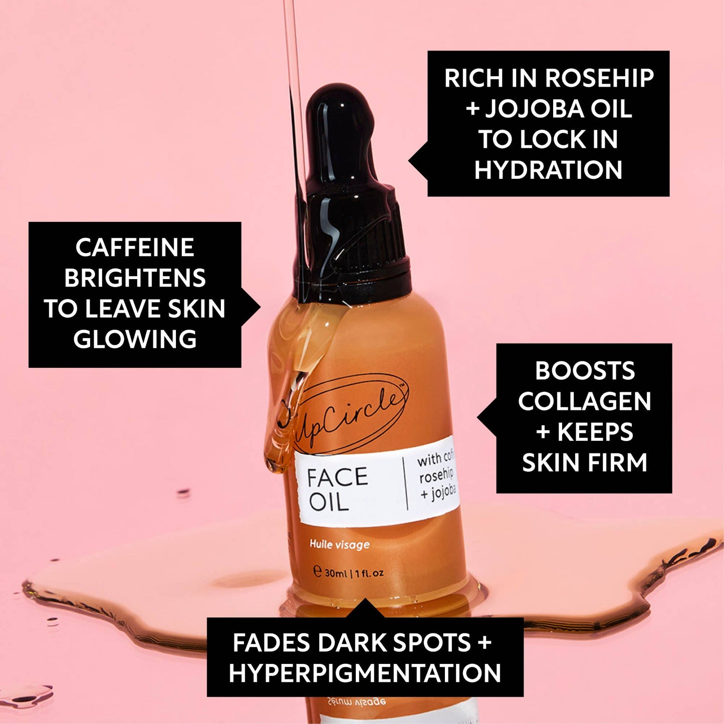 Collagen Boosting Vegan Organic Coffee + Rosehip Face Oil ( formerly serum )