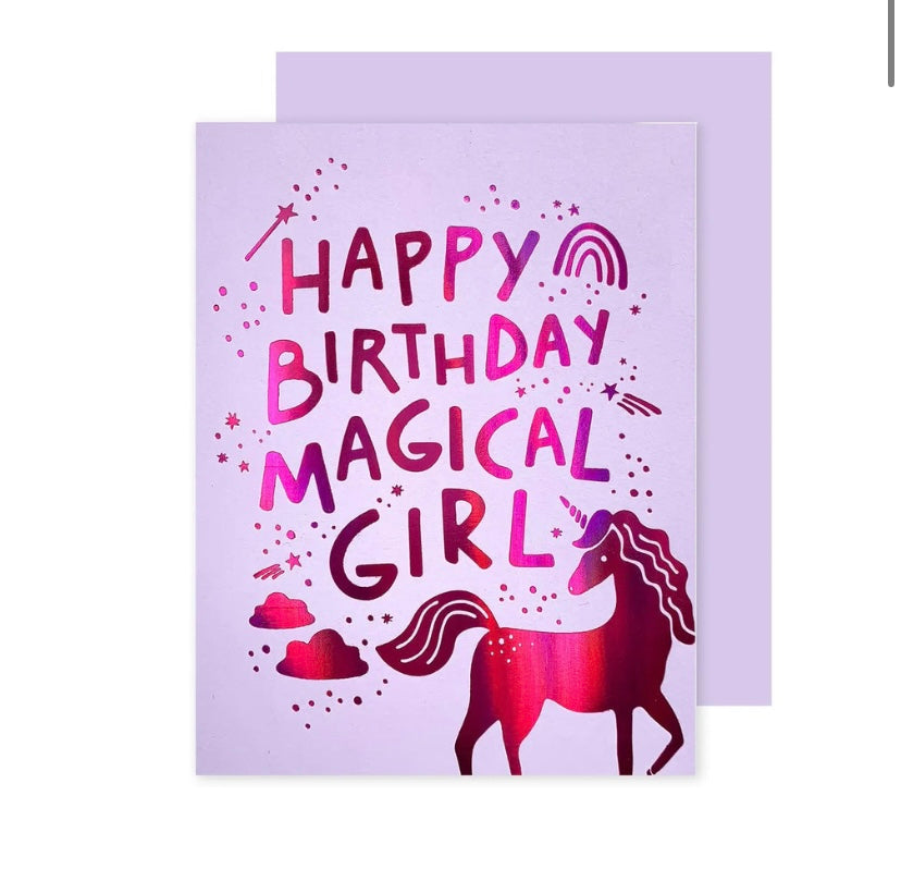 Happy Birthday Magical Girl Greeting Card