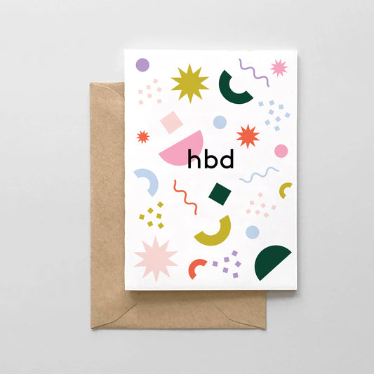 HBD Confetti Design Birthday Card