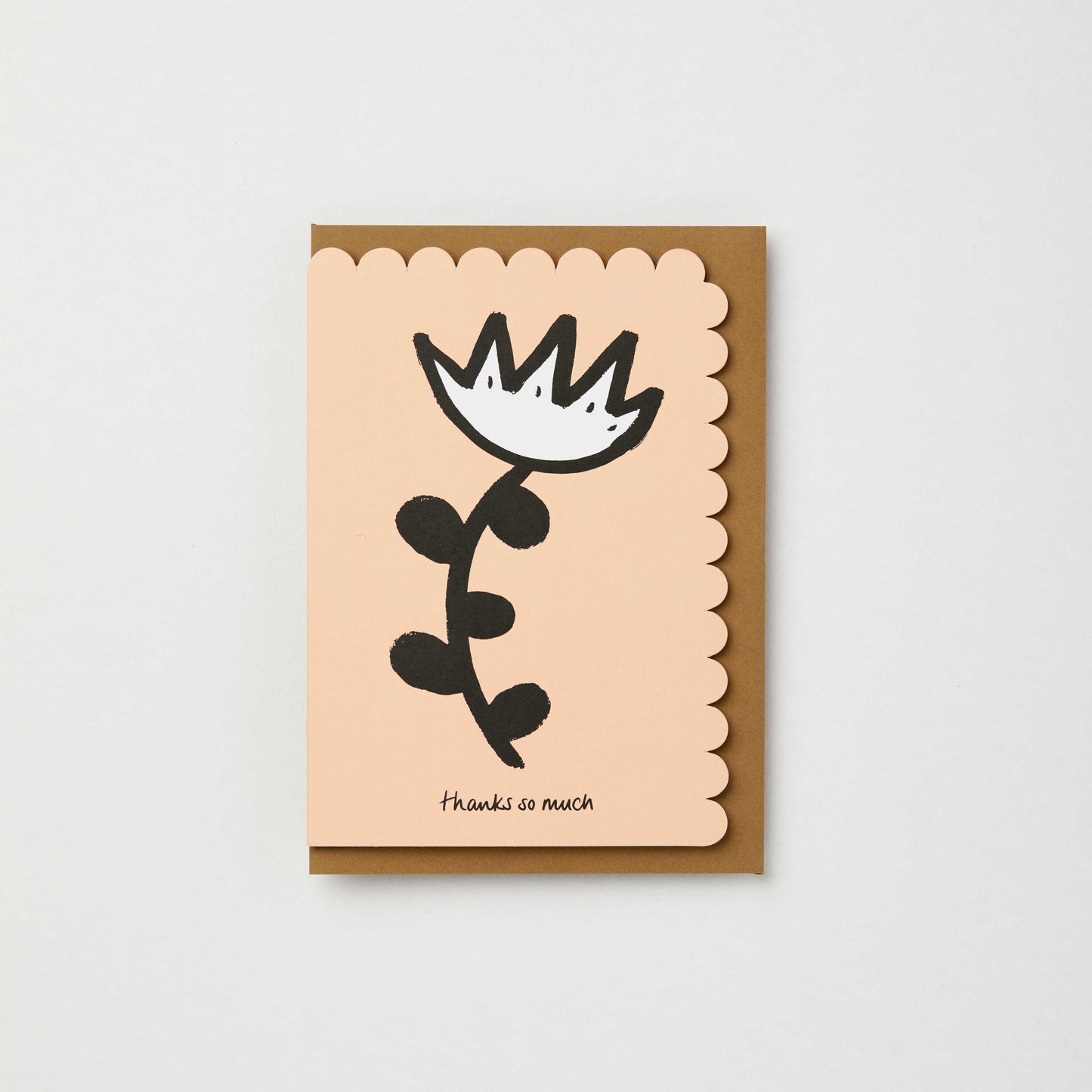 Kinshipped - Abstract flower 'thanks so much' thank you card