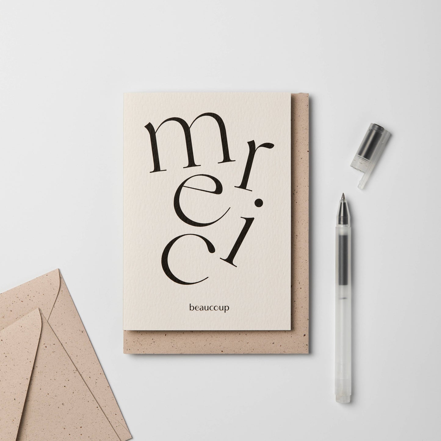 Kinshipped - Serif Type Merci Beaucoup Thank You Card