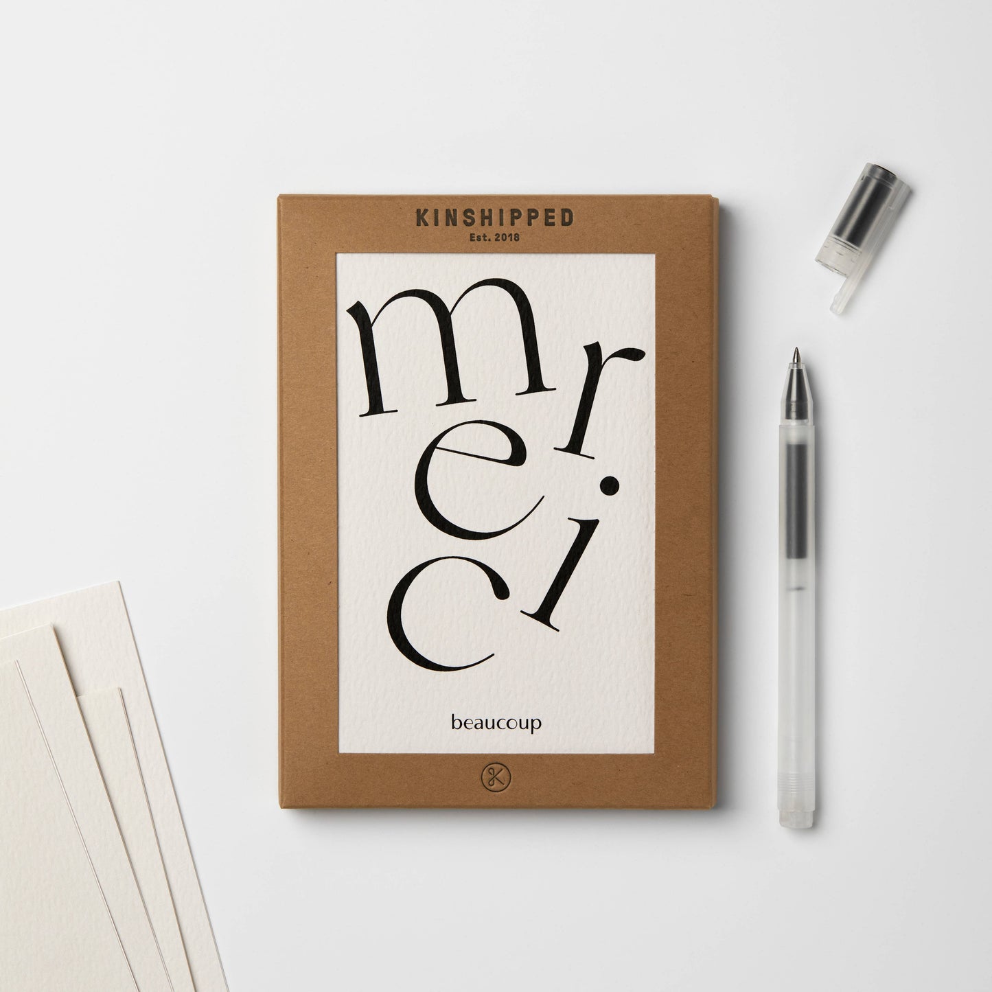 Kinshipped - Serif Type Merci Beaucoup Thank You Card