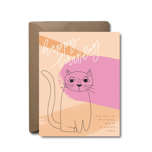 Asshole Cat Birthday Greeting Card